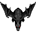 latający czarny smok